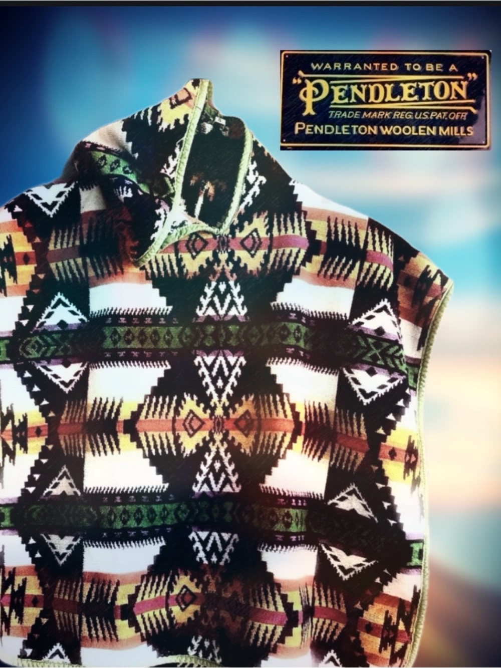 Pendleton Eagle Rock Hooded Towel with Bold Multicolor Design